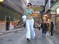 giantess collage city amazon sunglasses streets athletic pedestrians asia sports_bra