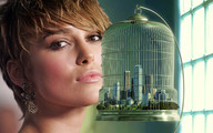giantess collage city blonde slave lips shrunken_men face cage entrapment shrunken_city eyes