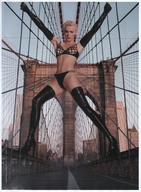 giantess collage blonde leather platforms dominatrix suspension_bridge stern