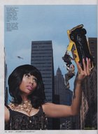 giantess collage city black_hair clothed helicopter scared celebrity people pink_nails photoshoot vehicles dark_skin magazine necklace nicki_minaj hanging_on magazine_shoot pink_lips holding_vehicle