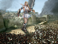 drawing giantess blonde anime goddess warrior movie