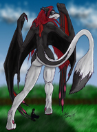 drawing furry tail wings color red_hair canine shrunken_person