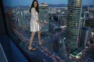 giantess collage city black_hair cars traffic legs walking flip_flops liv_tyler white_dress traaffic