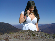 giantess collage black_hair large_breasts looking_down sunglasses people sky sunny mountain_raange