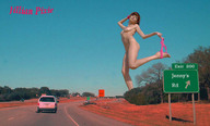 breasts giantess collage nude cars brunette legs sky sunny road jillian_pixie