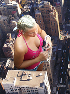 collage city blonde cleavage traffic high_angle streets top