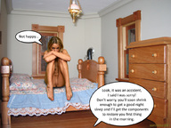 nude pussy blonde barefoot story shrunken_woman doll_house red_nails bedroom servious