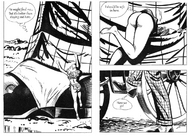 drawing blonde comic monochrome giant story shrunken_woman zora