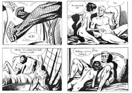 drawing blonde comic monochrome giant story blowjob shrunken_woman zora