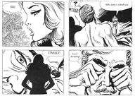 drawing blonde comic monochrome giant story shrunken_woman zora