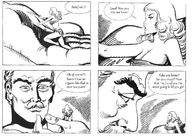 drawing blonde comic monochrome giant handheld story shrunken_woman zora