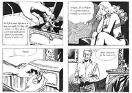 drawing blonde comic monochrome giant story pet shrunken_woman trapped captured zora