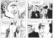 drawing blonde comic monochrome giant story shrunken_woman zora