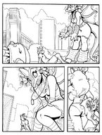 drawing growth giantess furry dragoness rabid city mega monochrome anime unicorn shrunken_men