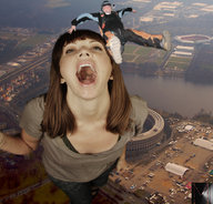 giantess vore mega brunette falling