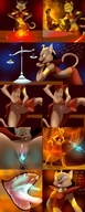 drawing insertion pussy vore furry anthro upskirt comic color cum soul egyptian shrunken_man eyeofcalamity dialogue soul_vore