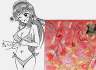 drawing vore alien monochrome color anime digestion pencil_drawing