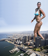 giantess collage city mega swimsuit legs