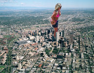 bikini giantess collage city mega blonde swimsuit shorts sunglasses sunny undressing