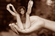 long_hair handheld barefoot scared hand shrunken_woman swattr legs_spread