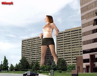 giantess collage clothed skirt buildings legs grass sky mikeyg trees