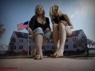 crush collage blonde barefoot smiling sitting giantesses houses