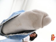 black_hair jeans socks crushfeet point_of_view