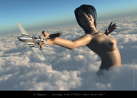 breasts giantess nude black_hair airplane digital_render