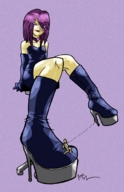 drawing gentle color anime slave boots bondage shrunken_men goth