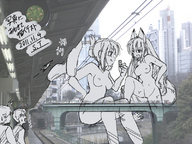 drawing crush vore city multiple_giantesses butt_crush anime cat_girl
