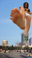 collage mega barefoot buildings low_angle sole people shadester sky point_of_view raised_foot imminent_crush