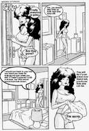gentle comic monochrome underwear shrunken_man saturday_afternoon panty_entrapment drwwing
