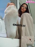 crush feet blood brunette socks shrunken_men