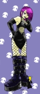 drawing color anime boots fishnets shrunken_woman goth