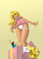 drawing blonde color princess_peach anime shrunken_men legs point_of_view video_games