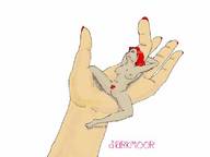 drawing giantess nude color handheld anime red_hair shrunken_woman