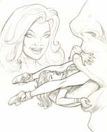drawing giantess vore monochrome tongue giant shrunken_woman entrapment pencil_drawing