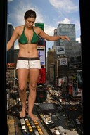 breasts giantess crush collage feet city mega barefoot bra traffic brunette legs shorts vehicles new_york_city gina_carano times_square