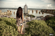 gentle giantess collage feet city brunette skyscraper chnebx