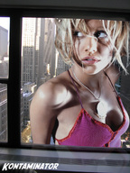 breasts gentle giantess blonde window skyscraper kontaminator