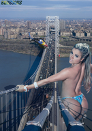 giantess blonde butt swimsuit bridge water cars traffic helicopter beregous aryane_steinkopf