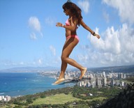 giantess collage city beach brunette dark_skin