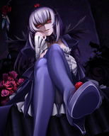 drawing feet color high_heels anime evil suigintou dress goth eyes point_of_view mtyy