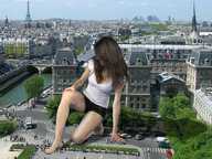 giantess crush collage city black_hair barefoot shorts people paris jalena