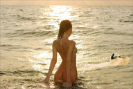 giantess nude butt water ocean wet back