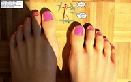 feet story bondage shrunken_men shrunken_man pink_nails jessi_and_vicky above_view tiny_mk digital_render
