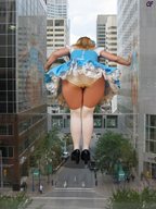 giantess collage panties city upskirt blonde butt socks street dress bending_over streets alice_in_wonderland cf behind_view