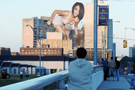 breasts giantess collage city black_hair destruction rampage cleavage wonderslug people dark_skin looking_at_viewer rihanna