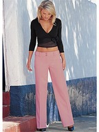 collage blonde long_hair cleavage high_heels shrunken_men reaching shrunken_man looking_down pants outdoors low_cut