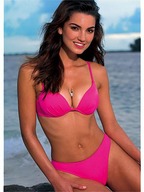bikini collage water brunette shrunken_man between_breasts